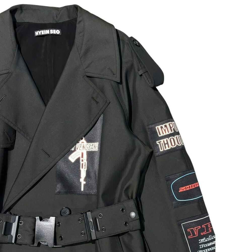 Utility belt patch trench coat - Picture 2 of 7